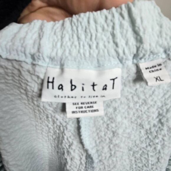 Habitat Clothes to Live In Crinkle Wide Leg Cropped Pants Size XL Lagenlook - Picture 4 of 5